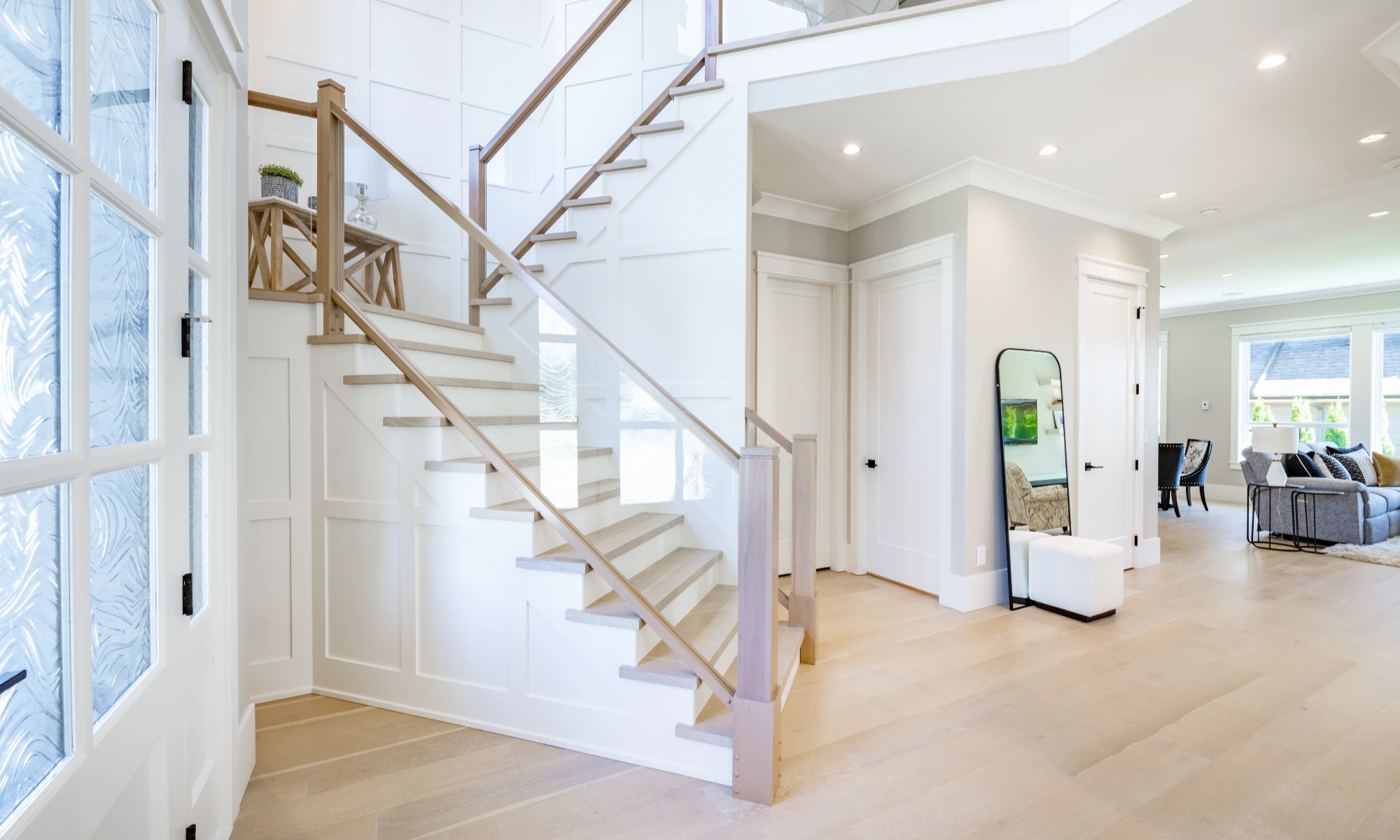 Interior foyer entry front door