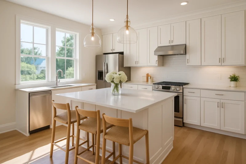 Blog 12 A beautiful modern kitchen with an island interior with bright airy styling