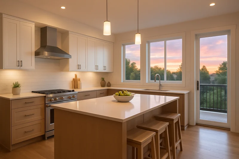 Blog 9 A beautiful modern kitchen with an island interior with light and minimal styling